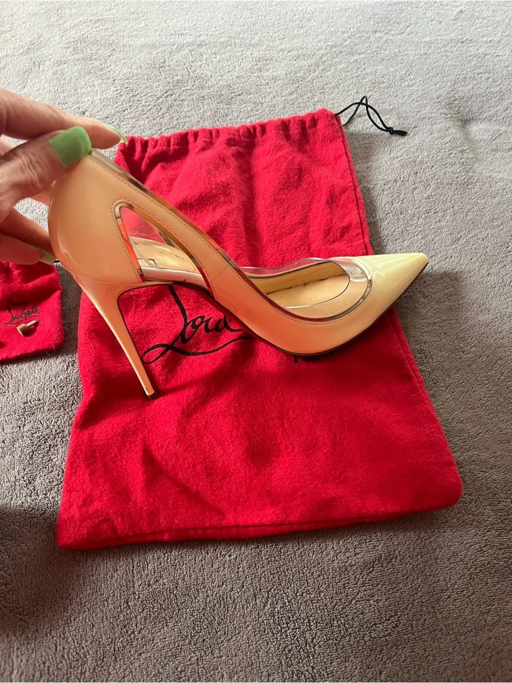 Christian Louboutin White Patent Leather Pointed Pumps